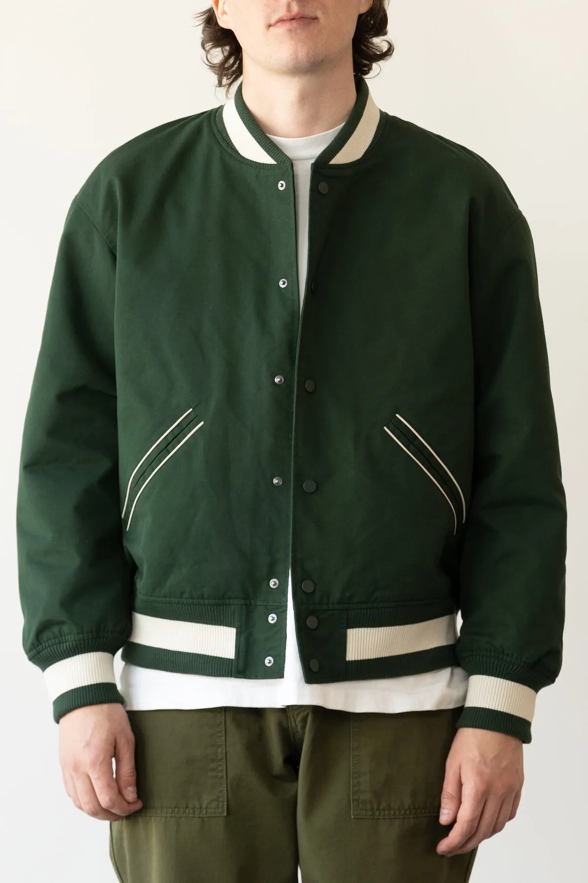 Calvary Twill Varsity Jacket - Forest Green