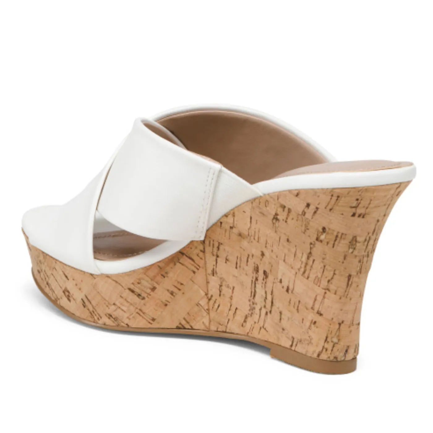 CHARLES BY CHARLES DAVID Women's Cross Band Cork Wedge Heel Sandals