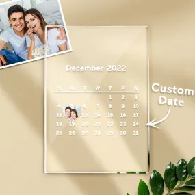 Custom Photo Calendar Acrylic Plaque For Anniversary