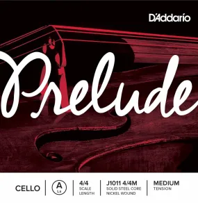 D'Addario Prelude Cello Single A String, 1/4 Scale, Medium Tension