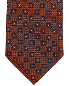 Ermenegildo Zegna Silk Tie Brown Geometric - Hand Made in Italy SALE