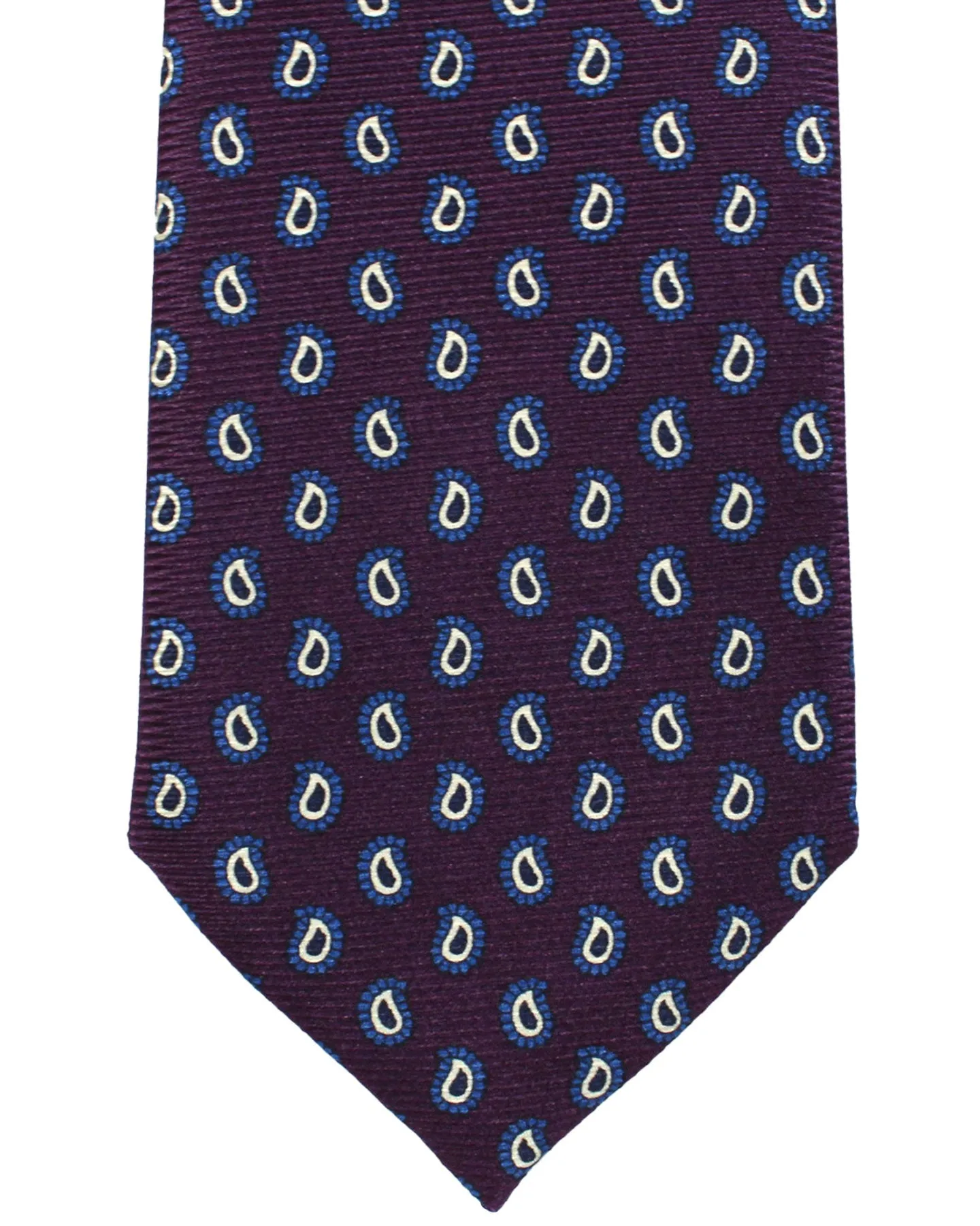 Ermenegildo Zegna Tie Maroon Navy Paisley Narrow Cut SALE