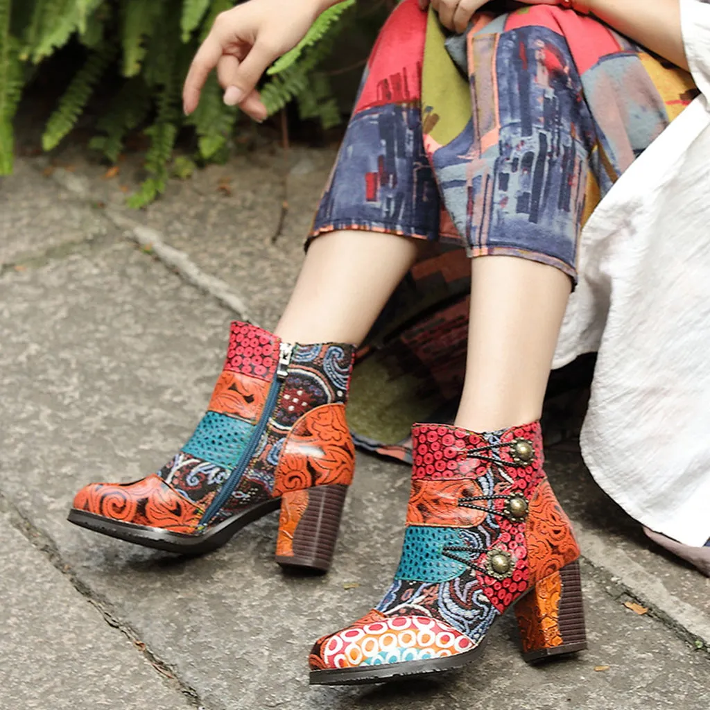 Fashion Retro Leather Bohemian Boots | Gift Shoes