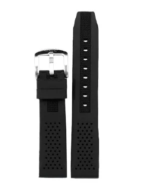 Gnomon Perforated Rubber Strap Black