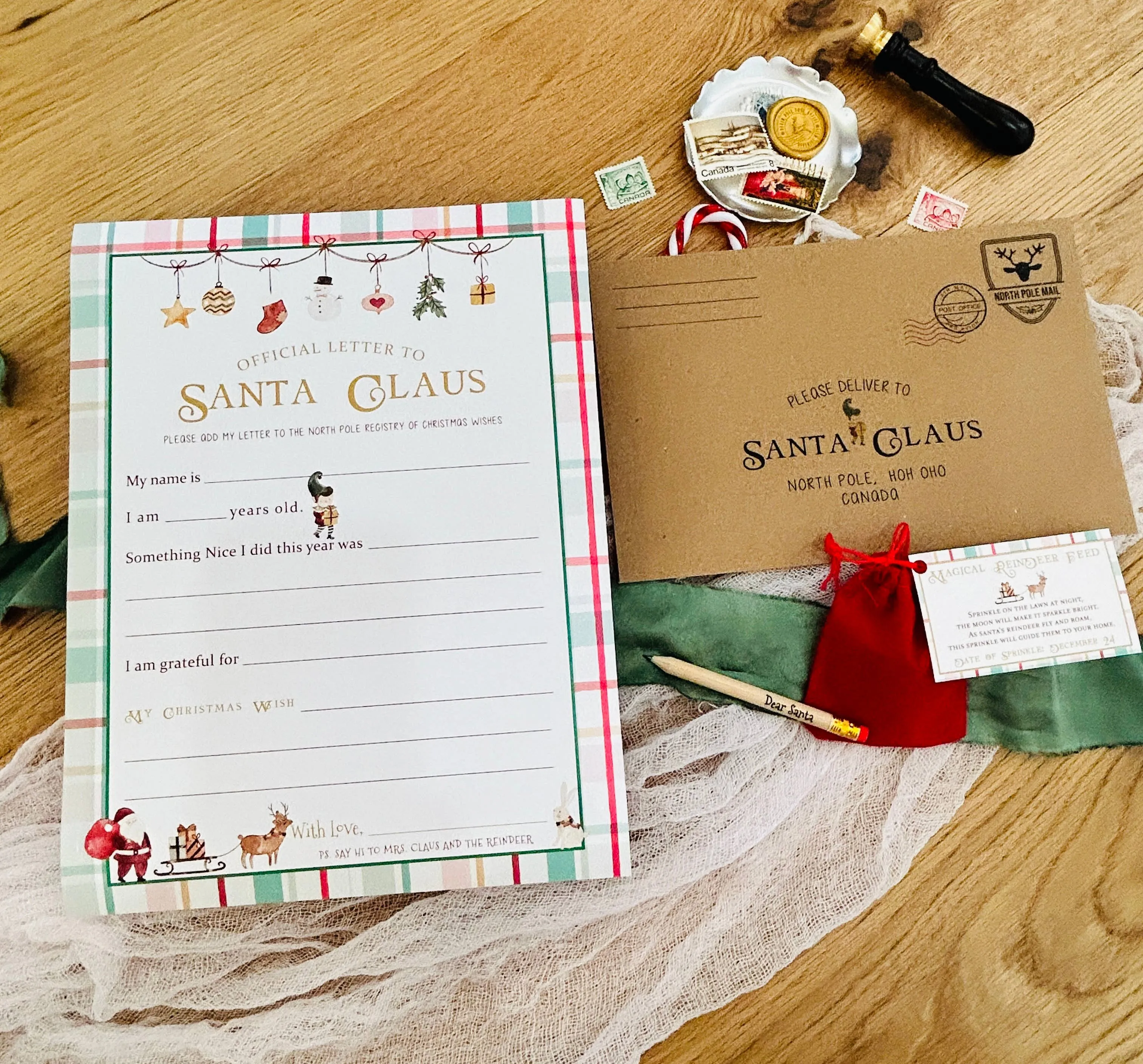 Gold Letter to Santa Kit