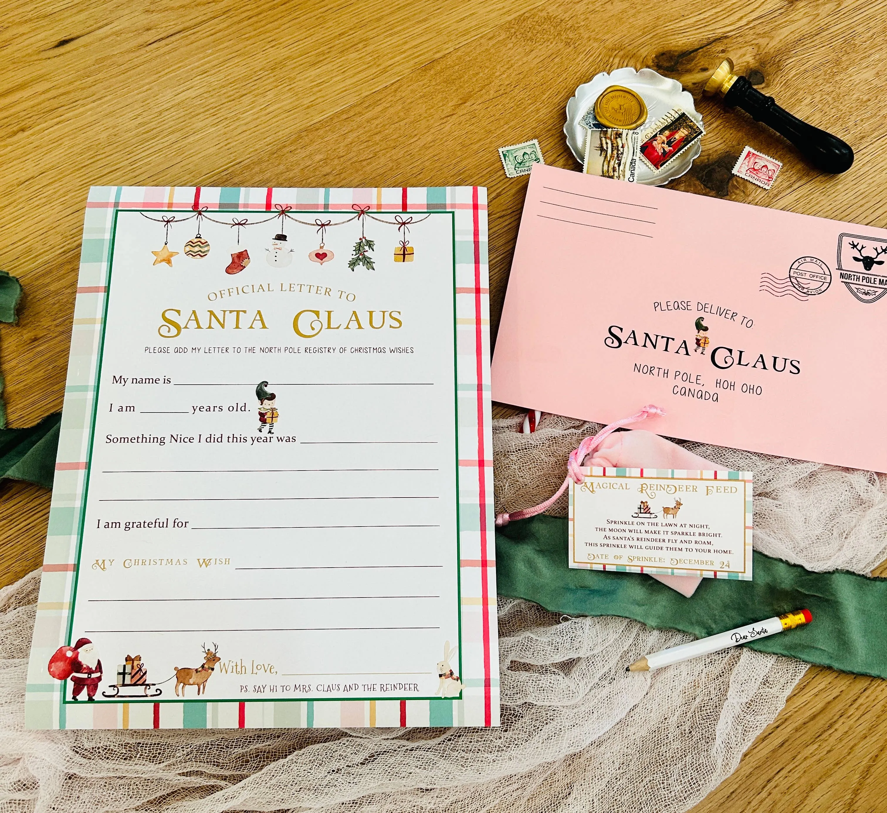 Gold Letter to Santa Kit