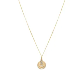 Love Token Necklace Round | 14k Gold & Diamond