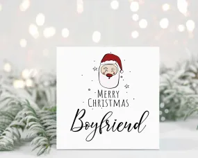 Merry Christmas Boyfriend - Santa Christmas Card