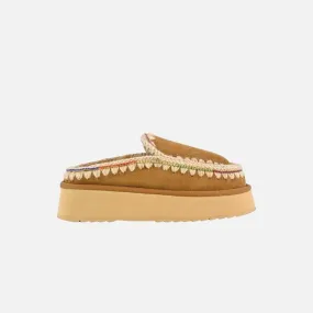 Mou Clog Eskimo Platform Rhinestones Cognac