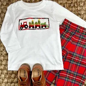 Smocked Christmas Tractor Shirt