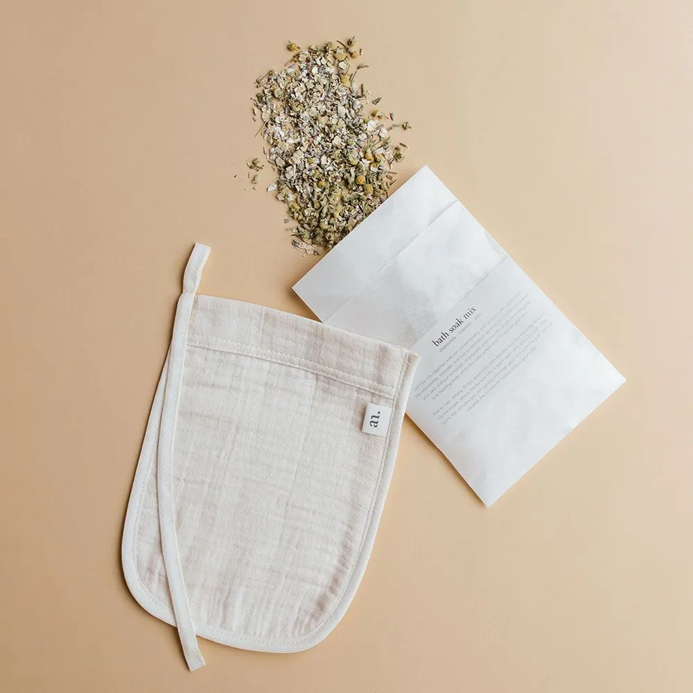 Washcloth - Organic Cotton - With Bath Soak Mix