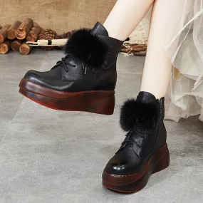 Winter Retro Handmade Leather Short Boots | Gift Shoes